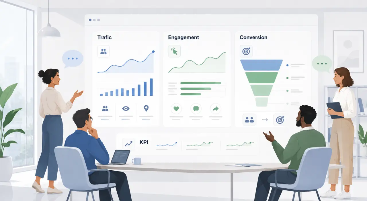 Quels KPI suivre sur un site internet : trafic, engagement, conversion ?