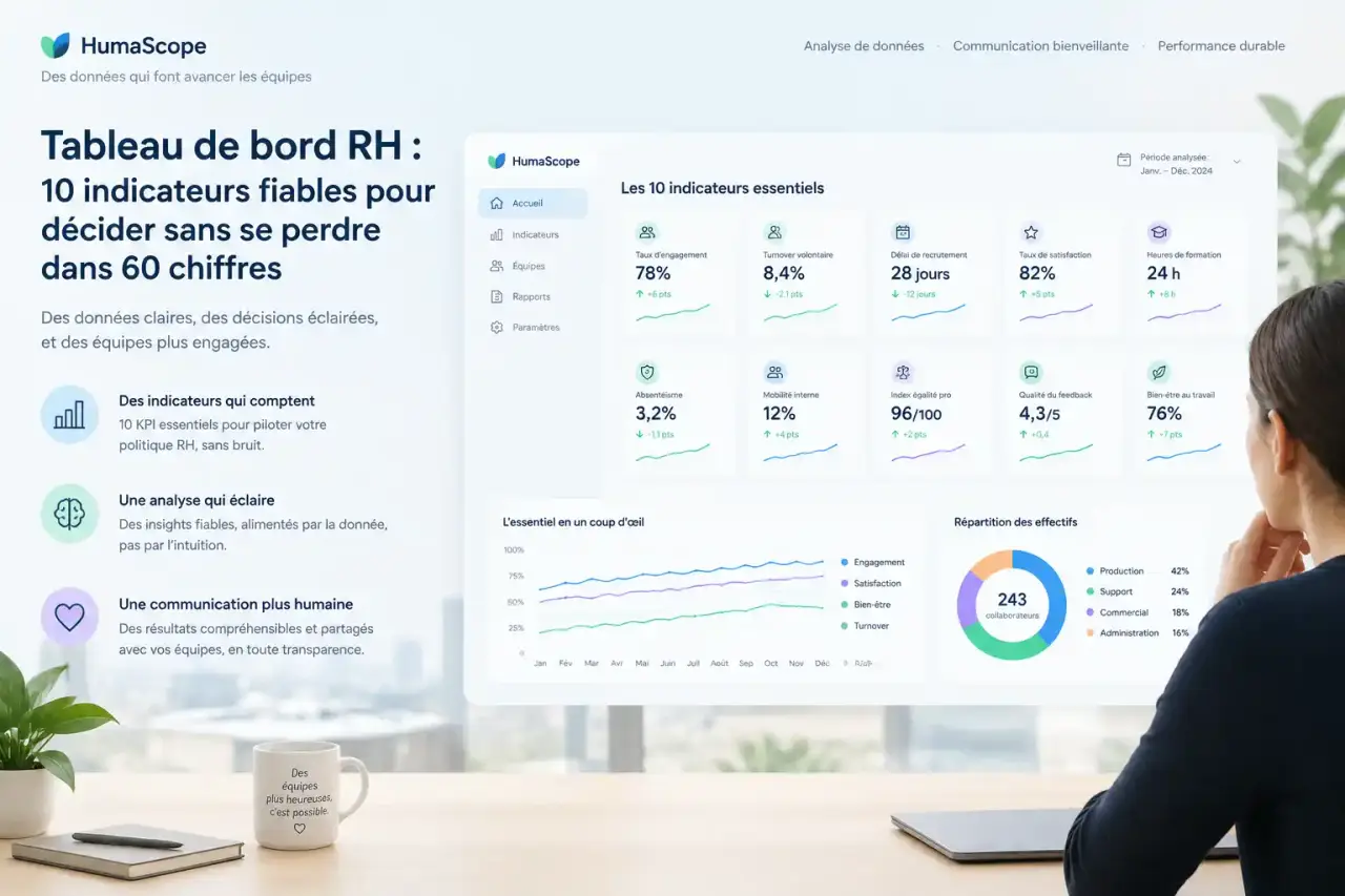 Tableau de bord RH : 10 indicateurs fiables pour décider sans se perdre dans 60 chiffres