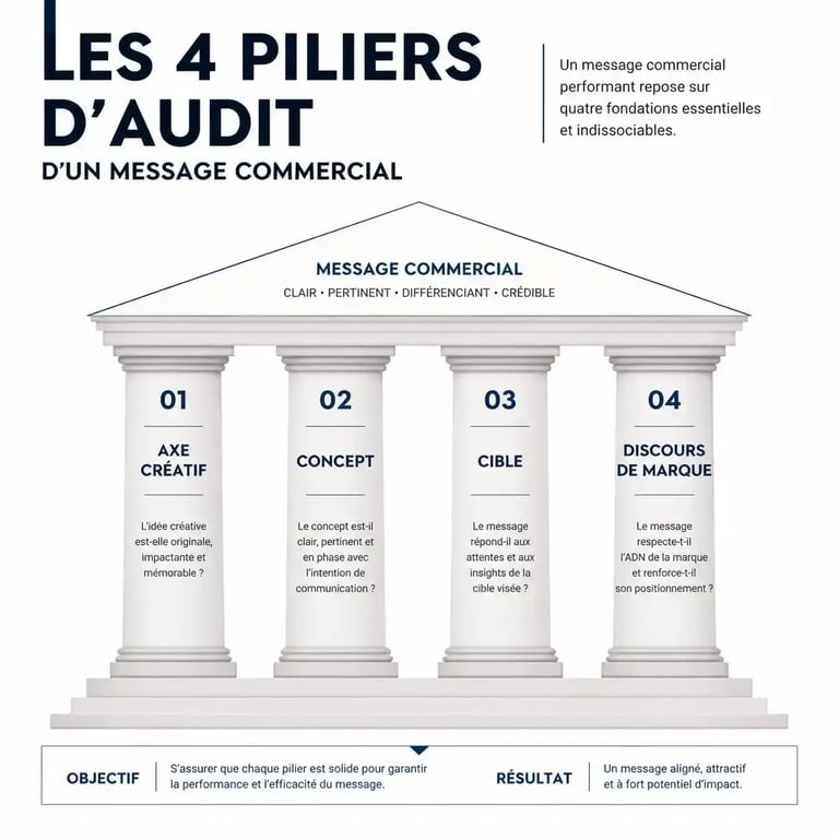 Les 4 piliers pour l'audit d'un message commercial en entreprise