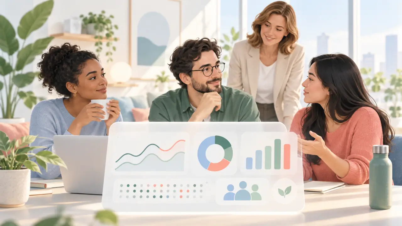 Tableau de bord doux présentant des indicateurs de fatigue et de bien-être d’équipe