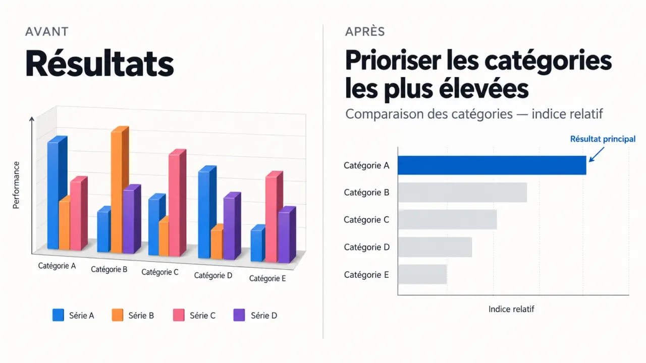 Avant après d'une data visualisation simplifiée et rendue plus lisible