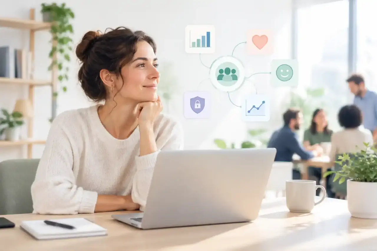 Tableau de bord doux présentant des indicateurs anonymisés sur le bien-être d'une équipe