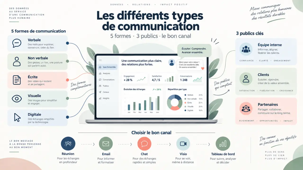 Quels sont les différents types de communication ? Cinq formes, trois publics et le bon canal
