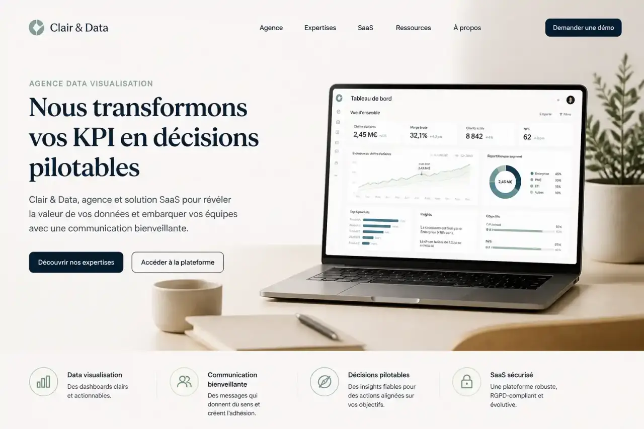 Une agence data visualisation transforme vos KPI en décisions pilotables
