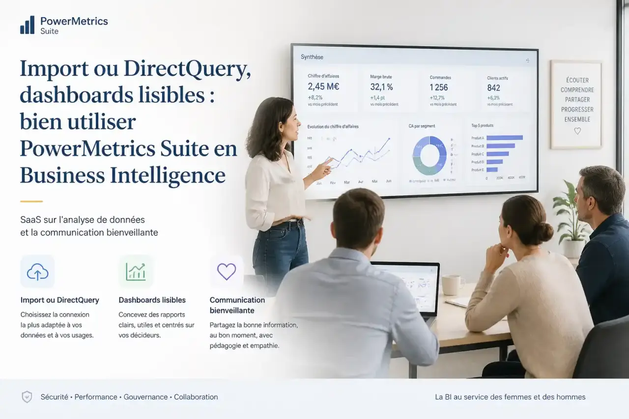 Import ou DirectQuery, dashboards lisibles : bien utiliser PowerMetrics Suite en Business Intelligence