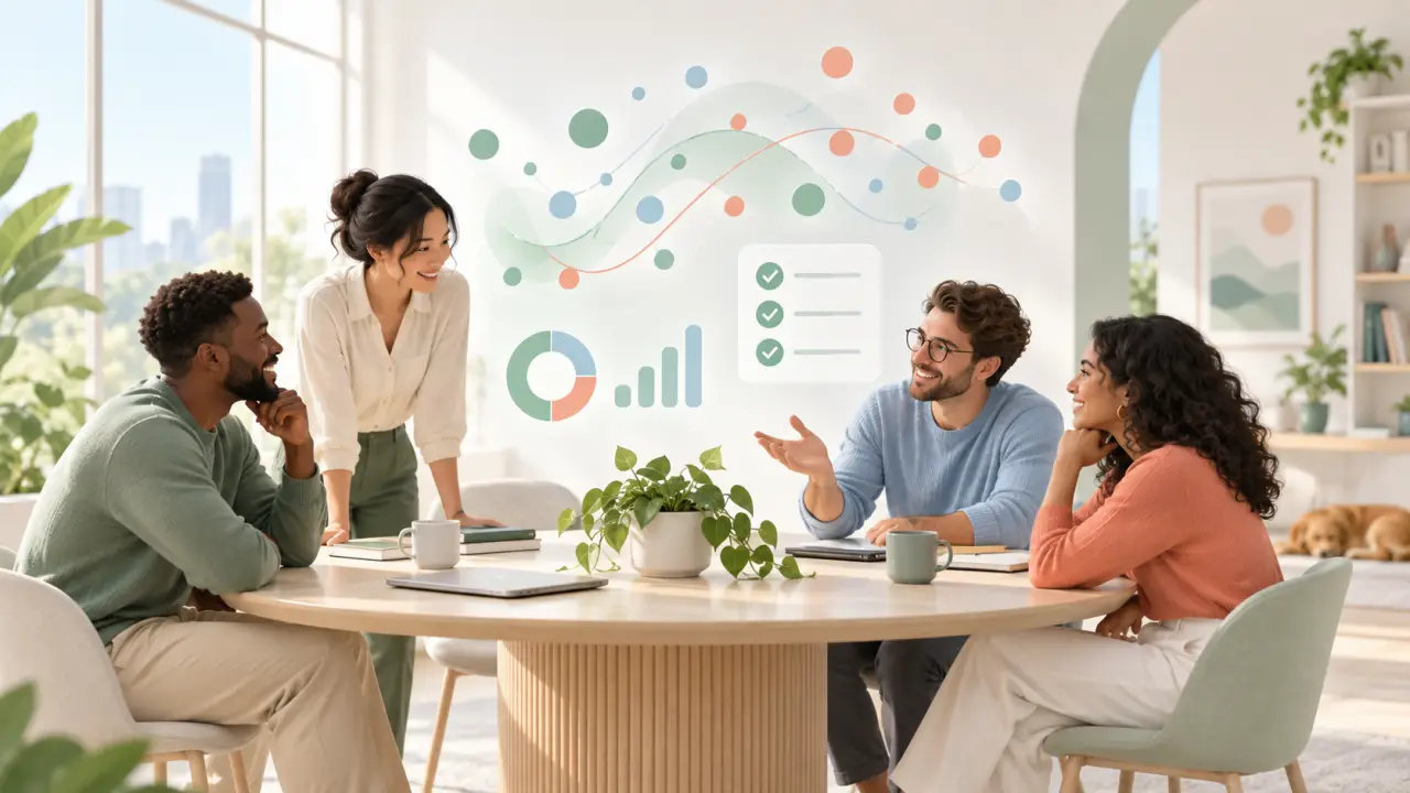 Tableau de bord RH présentant des indicateurs doux de fatigue et de bien-être en équipe